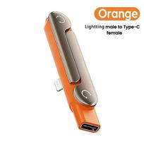 240W USB C Lightning Įmontuotas stovas Adapteris Daugiafunkcis Sulankstomas Keitiklis Telefonui 5 Lightning Orange