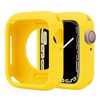 Soft Silicone Case For Apple Watch Series 8/7/6/5/4/3/SE 42mm 38mm 40 44mm Rubber TPU Shell Smartwatch Cover iWatch 9 45mm 41mm 7 Yellow 41MM Series 7 8 9 white