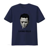 Albert Camus Gyvenimas Žudo Marškinėliai Classic Fit Medvilniniai Su Šauniu Spaudiniu Rūkymo ir Gyvenimo Žudo Citatos Vintage Išplauti S black