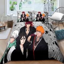 3D Balinimo Kurosaki Ichigo Patalynės Komplektas Anime Antklodės Užvalkalas Pagalvės Užvalkalas Berniukams Antklodė Lovos Patalynė 135X200cm-2pcs gray
