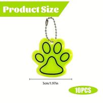 Reflective Pet Pendant Dog Paw Cat Paw Bear Paw Ornament Warning Pendant for Night Travel Student School Bag Hanging Chain brown