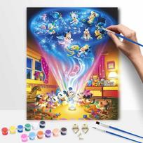 Disney Zodiac Constellation Mickey Mouse Paint By Numbers Hand Painting Kit. Home Decor Gift 50x70cm gray
