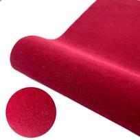 Lipnus aksominis pūkinis audinys papuošalų dėžutėms, baldų atnaujinimui ir „pasidaryk pats“ dekoravimui Dark Red 20cm x 148cm