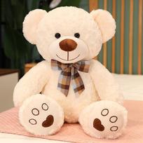 355060Cm Cute Classic Teddy Bear Plush Toys Kawaii Bow Tie Bear Plushie Pillow Stuffed Soft Dolls For Kids Girls  Lover Gifts 35cm balta