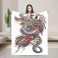 Kiryu Kazuma Knitted Blanket Like a Dragon Yakuza Game Wool Throw Blanket Summer Air Conditioning Decor Soft Warm Bedspreads 75cm*90cm white