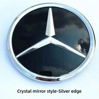 Car Front Grill Logo Light mirror face LED Badge Emblem Luminous Decorative Light  Mercedes Benz W167 GLC GLE CLS 2020-2023 gray