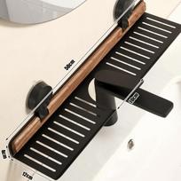 No Drill Suction Cup Bathroom Shelf Wall Mount Shower Shelf Accessories Bathroom Organizer  Bedroom 50cm black