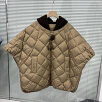 Women White Duck Down Warm Zipper Vests Autumn Winter Knit Hooded Splicing Down Vest Female Sleeveless Quilted Argyle Waistcoat L beige