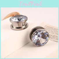 Ishaped Steel Stainless Roller Skating Ear Expander With Diamond Accents Punk Style Body Piercing Jewelry 19mm auksas