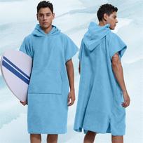 Hot-Selling Ultra-Fine Fiber Hooded Poncho Towel: Quick-Drying Bath, Beach, Swim, Surf Cape Adult One Size 80*110 cm