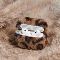 For AirPods Pro3 4 3 2 1 Pro 3 Pro2 Earphone Case 3D Plush Leopard Print Brown Cartoon Fur Protective Headphone Box Cover For Airpods 1 2 white