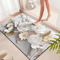 Elegantiškas 3D spausdintas atminties putų vonios kilimėlis su neslystančiu dizainu 30*40cm balta