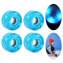 Roller Skate Wheels Luminous Quad Replacement for Double Row Skating and mėlyna