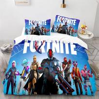 Fortnite patalynės komplektas Antklodės užvalkalas Žaidimas Cosplay Miegamojo lovos užvalkalas Lovos skalbiniai Anime Animacinis paveikslėlis Pagalvės užvalkalas Kambario dekoracija Kalėdinė dovana 150*200cm 3pcs