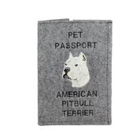 Pit Bull, American Pit Bull Terrier, Pitbull Terrier, APBT - Dog passport case, document case, gift for the traveller from the Art-Dog brand pilka spalva