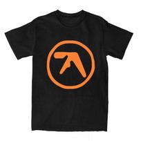 Ambient Aphex Twin Music Tshirt For Men Women Cotton Top Tee Novelty Round Neck Short Sleeve M orange