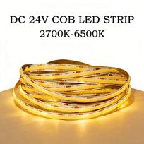 10m 480 LEDs/m COB LED Strip Lights Flexible Tape DC24V RA98 High CRI CCT 2700K-6500K Linear Dimming High Density For Room Decor 10m