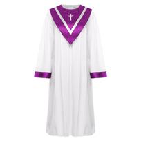 Unisex Bažnyčios Choro Chalatas S-3XL V formos Stola Pridėta Suaugusiems Vyrams Moterims Choro Pasirodymui S violetinė