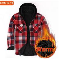 Vyriški languoti šilti marškiniai, flaneliniai, su gobtuvu, su vilnos pamušalu, storesni, didelio dydžio, ilgomis rankovėmis 3XL black