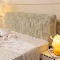 Four Seasons Cream Puff Thickened Bedside Cushion Cover 120x60cm for 110-140cm headboard beige