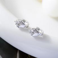 Sweet Tulip Flower Diamond Stud Earrings - Exquisite Korean Fashion for Women gray