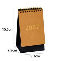 Multi-function Desktop Paper Calendar Standing Planner Scheduler Coil Calendar  Office Planning Wood-S orange