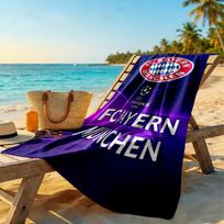 FC Bayern Miunchenas UEFA Čempionų paplūdimio rankšluostis Greitai džiūstantis Minkštas mikropluoštas Patogus Lengvas 80cmx160cm(31x63inch)