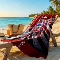 FC Bayern Miunchenas UEFA Čempionų paplūdimio rankšluostis Greitai džiūstantis Minkštas mikropluoštas Patogus Lengvas 80cmx160cm(31x63inch)