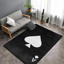 New Poker Card Pattern Carpet Home Leisure Style Tea Table Rugs Bedroom Bedside Mats Decoration Anti Slip Living Room Rug 80x120cm(31x46in) gray