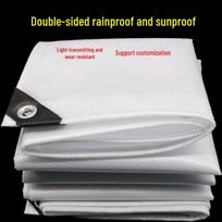 Transparent Rainproof PVC Tarp: Thickened, Waterproof, and Light-Transmitting Cover for Balcony Use 0.75x1m white