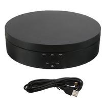Rotating Display Stand Electric 3 Speed Level 360 Degree Rotating Turntable for Jewelry Short Video Black with Matte Surface