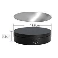 Rotating Display Stand Electric 3 Speed Level 360 Degree Rotating Turntable for Jewelry Short Video Black with Mirror Surface gray