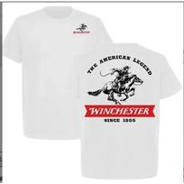 Winchester Amerikietiška legenda Dvišonė Kaubojaus Grafika Patriotinis Marškinėlis Unisex T-shirt S white