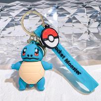 Žavingas silikoninis Pikachu raktų pakabukas Mielas kūrybiškas personažo pakabinamas aksesuaras Squirtle blue