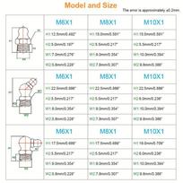 60Pcs Metric Grease Fitting Kit 9 Type Galvanized Metal Hydraulic Zerk Set M6 M8 M10 Vehicle Fuel Nozzle 60pcs white