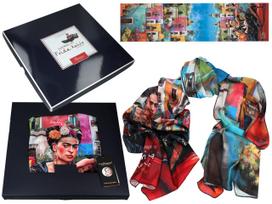 Moterų skara skraistė tapyba Frida Kahlo mados aksesuaras dovana gray