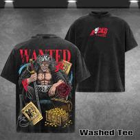 Retro Rocks D character of the pirate king T-shirt, Retro Anime Double Printed V XL gray