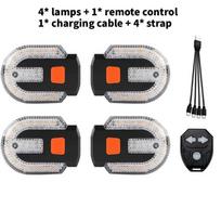 Belaidė dviračio galinė lemputė su posūkių rodikliais ir įkrovimu nakties važiavimui 4pcs Lights