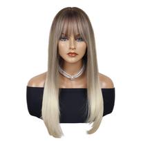 Ilgi Ombre Šviesūs Perukai Moterims Sintetiniai Plaukai Tiesus Perukas Su Kirpčiukais Cosplay Perukai Drag Karalienės vakarėlio Anime Filmo Kostiumo Perukas gray