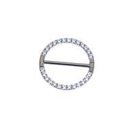 14G G23 titano spenelio žiedas su deimanto intarpu - Apvalus kūno pirsingo papuošalas Bar 1.6x14mm+ [Outer Ring 1.6mm]
