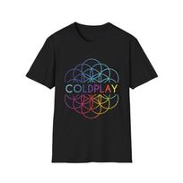Coldplay Grupės Koncertų Grafika Vintažinis Pop Rock Unisex Marškinėliai Unisex Medvilniniai Trumpomis Rankovėmis Yk Oversized Madingi Marškinėliai Populiarus Viršus M gray