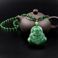 Newest Winter Buddha Pendent Necklace Pink Jade Necklace Unisex Beaded Drop Jewelry 24inches(60.96cm) geltona