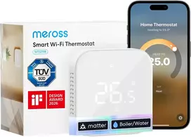 meross išmanusis Wi-Fi termostatas grindiniam šildymui ir boileriui MTS215B