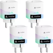 Meross išmanusis Wi-Fi Matter kištukinis lizdas su energijos skaitikliu 16 A, 4 vnt., MSS315