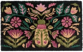 Beliani Durų kilimėlis SELAWIK, spalvingas, 45 × 75 cm, gėlių raštas, kokoso pluoštas