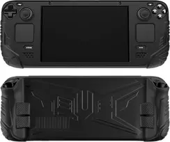 playvital apsauginis silikoninis dėklas Steam Deck LCD konsolei, juodas, Armor Series XFSDP001