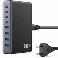 Pxwaxpy 200 W GaN III USB-C tinklo įkroviklis su 8 jungtimis HX-P21
