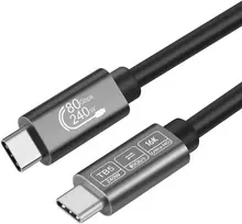 ConnBull Thunderbolt 5 USB-C kabelis 80Gbit/s 240 W 30 cm TB5-80G-1FT