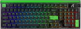 ATTACK SHARK R98 HE Carbon Fiber Neon Žalias laidinė klaviatūra su Rapid Trigger ir Magnetic Switch jungikliais, C01 Ultra RGB Coiled Cable laidu
