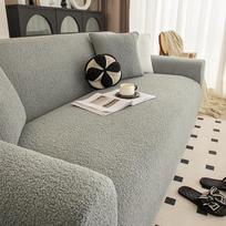 Stretch Teddy Velvet Sofa Cover for Living Room Couch Cover Furniture Protector for Pets Crafted from Soft Plush Fabric Washable 1-seat 90-140cm gray